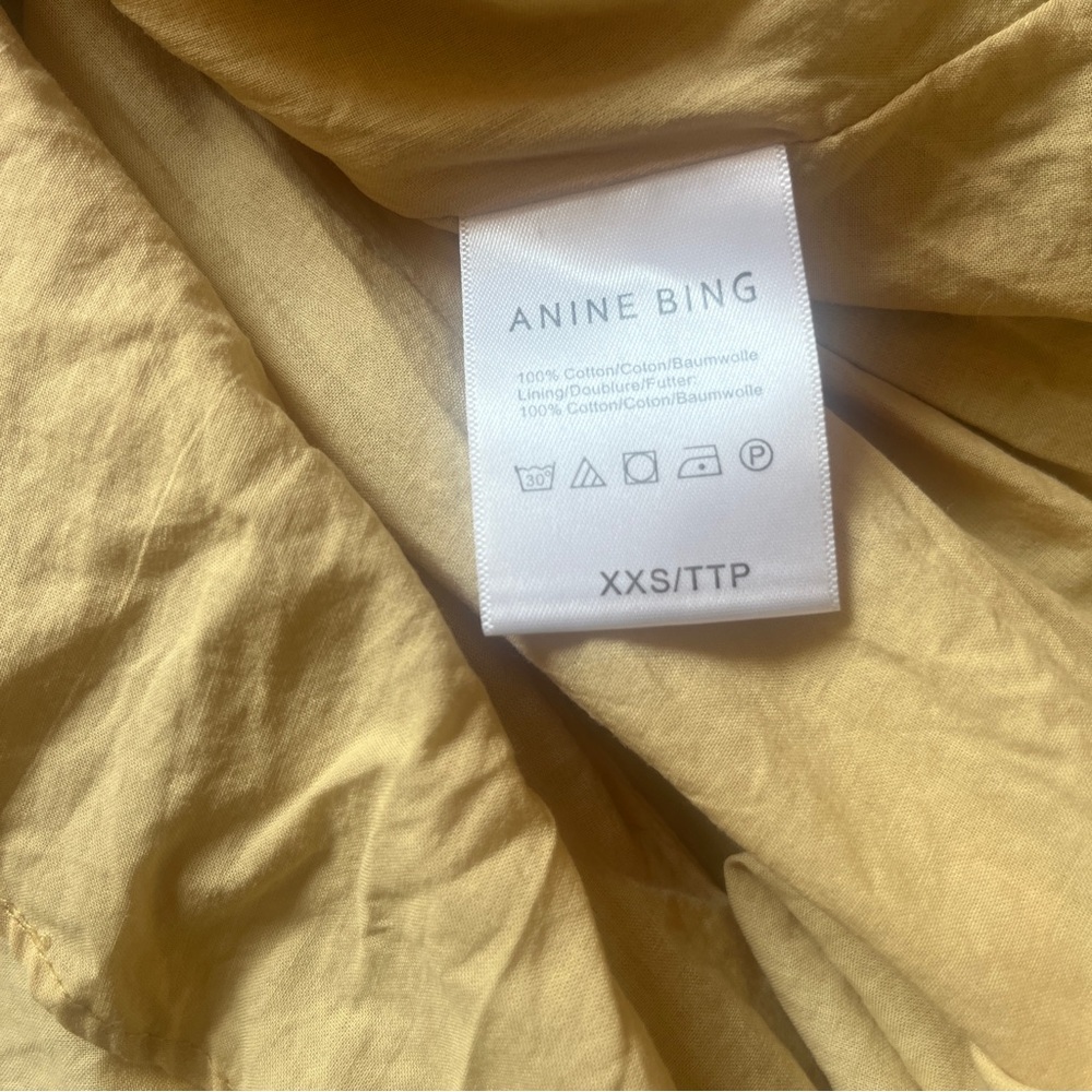 Anine Bing Painterly Leo Peyton Long Sleeve Yellow and Black Mini Dress XXS - Picture 12 of 16